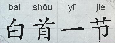 白首一节的拼音