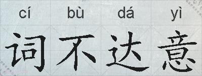 词不达意的拼音