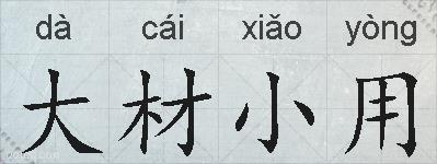大材小用的拼音