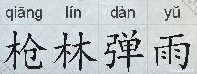 枪林弹雨的拼音