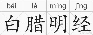 白腊明经的拼音
