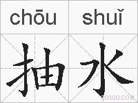 抽水是什么意思 拼音读音 词语解释 抽水的英文翻译 近义词 反义词 抽水的相关成语词语诗词名人明星