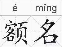 额名的拼音