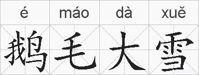 鹅毛大雪的拼音