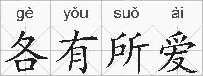 各有所爱的拼音