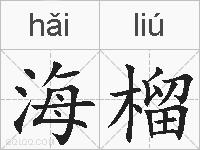 海榴是什么意思 拼音读音 词语解释 海榴的英文翻译 近义词 反义词 海榴的相关成语词语诗词名人明星