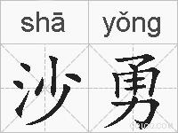 沙勇的拼音