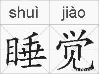 睡觉是什么意思 拼音读音 词语解释 睡觉的英文翻译 近义词 反义词 睡觉的相关成语词语诗词名人明星
