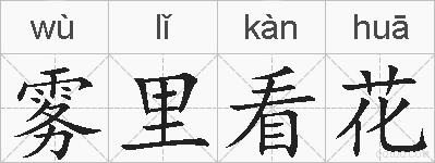 雾里看花的拼音