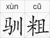 驯粗是什么意思 拼音读音 词语解释 驯粗的英文翻译 近义词 反义词 驯粗的相关成语词语诗词名人明星