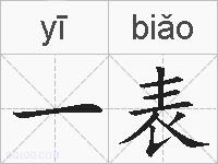 一表的拼音