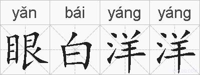 眼白洋洋的拼音